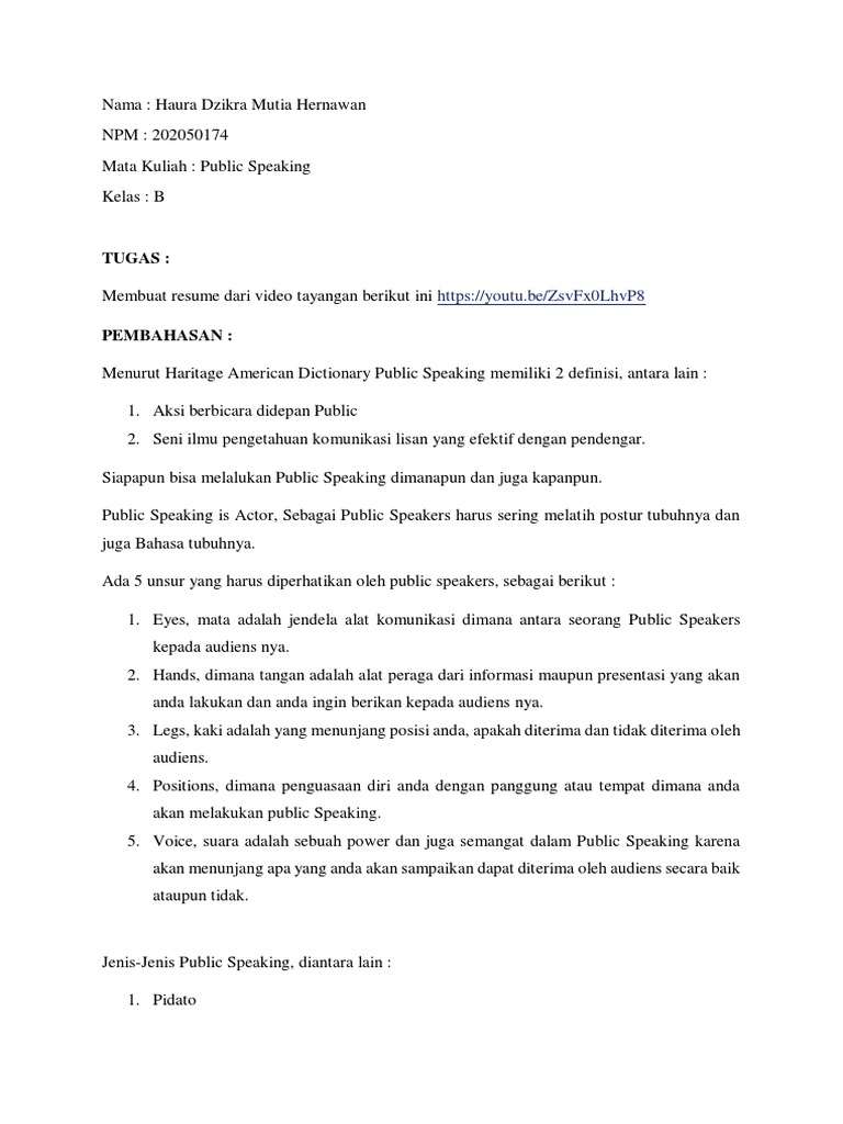 Tugas 1 Public Speaking Pdf