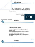 Introducción A La Nutrición, Seguridad Alimentaria y Toxicología de Los Alimentos