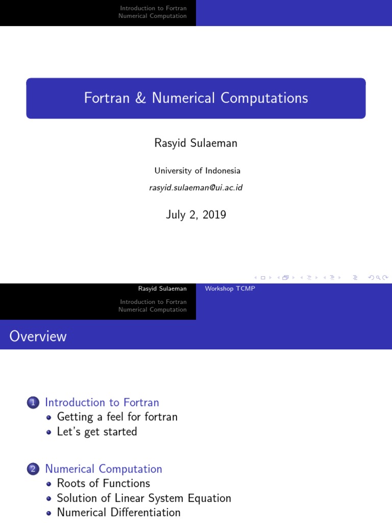Fortran & Numerical Computations Rasyid Sulaeman PDF Numerical