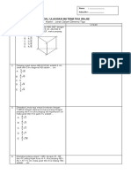 Soal Ulangan Matematika Wajib Dimensi Tiga