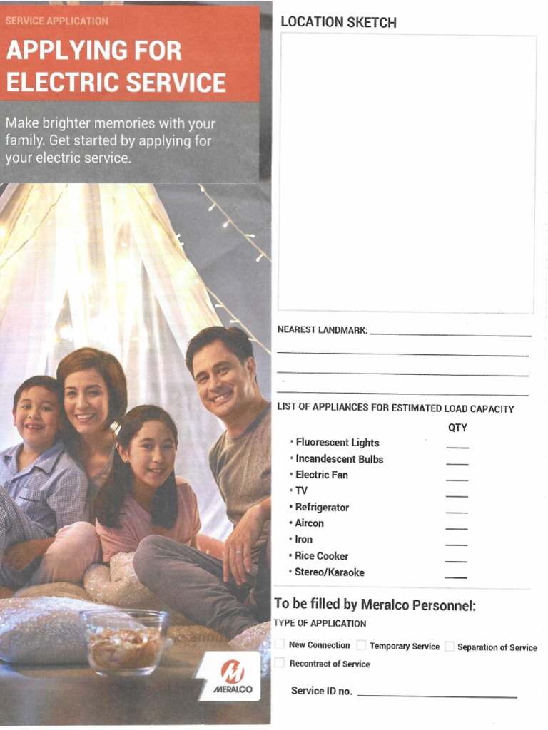 Meralco Application Form PDF