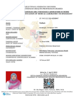 (The Indonesian Health Profession Board) : Surat Tanda Registrasi Ahli Teknologi Laboratorium Medik