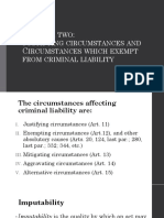 Justifying Circumstances and Exempting Circumstances