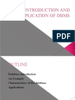 Introduction and Application of Dbms