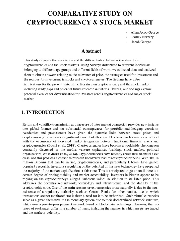 Comparative Study On Cryptocurrency and Stock Market | PDF | Investing ...