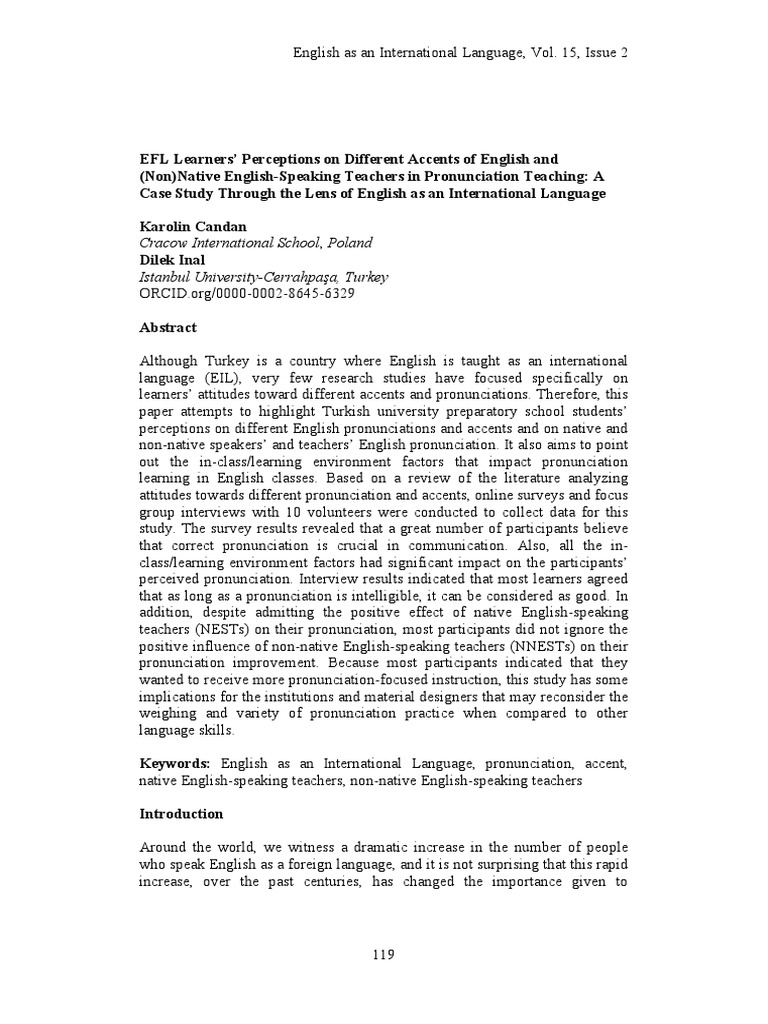 EFL Learners' Views on English Accents | PDF | Accent (Sociolinguistics ...