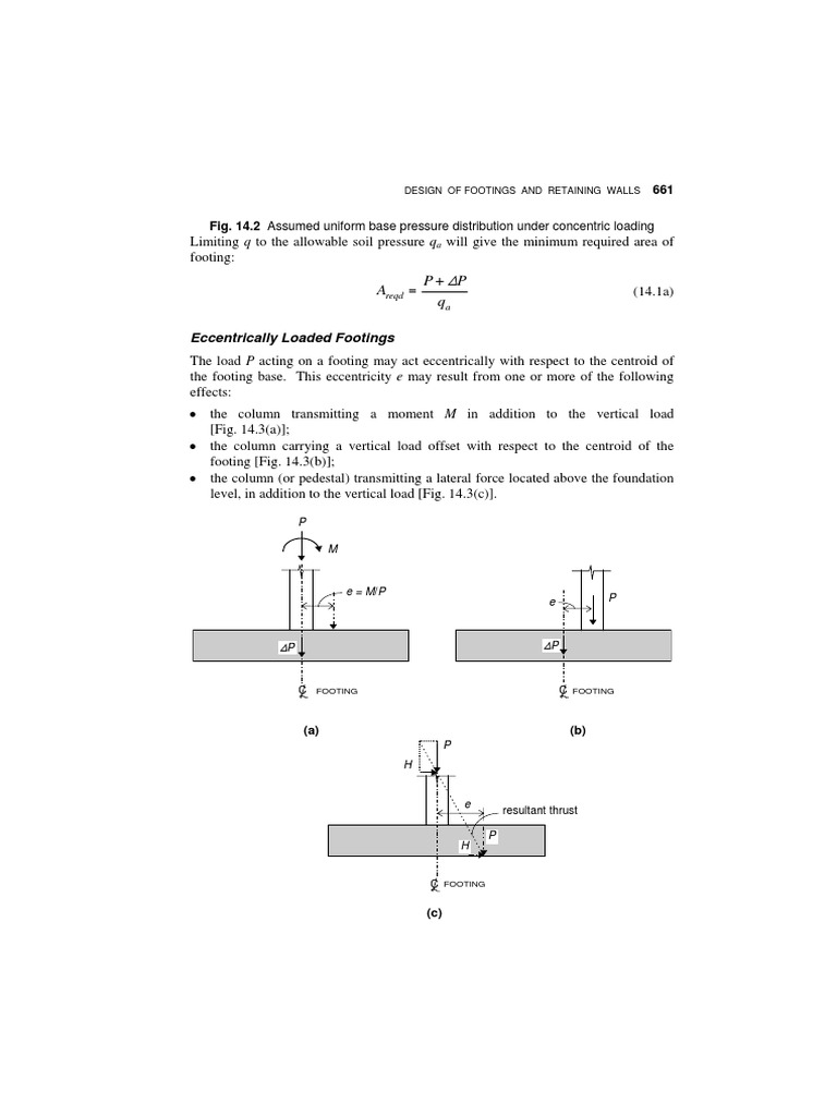 Footing Pressure Calculation PDF Bending Column