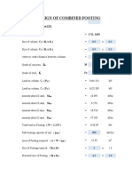 COMBINED FOOTING Excel