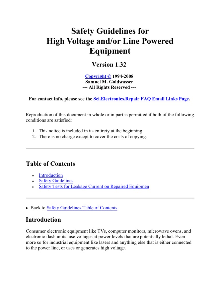 Safety Guidelines For Electrical High Voltage Circuit Diagram