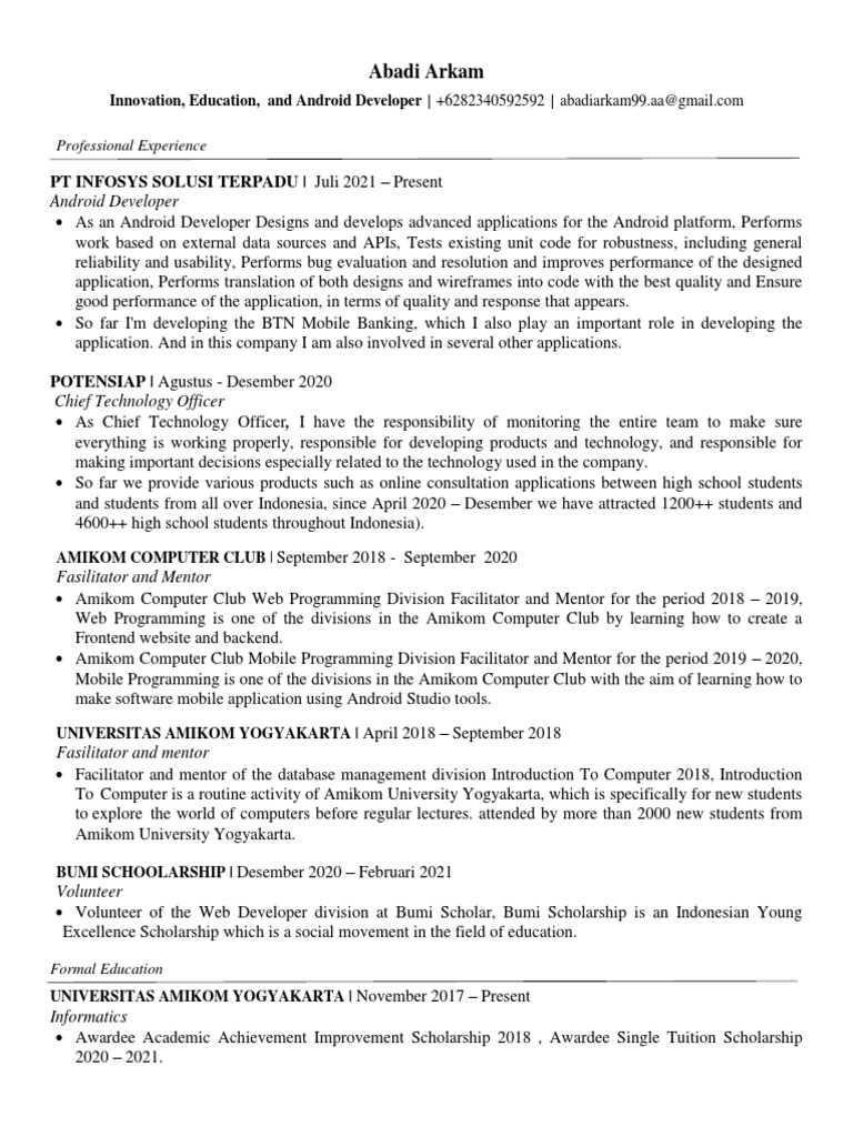 Resume abadi arkam descargar gratis pdf application software