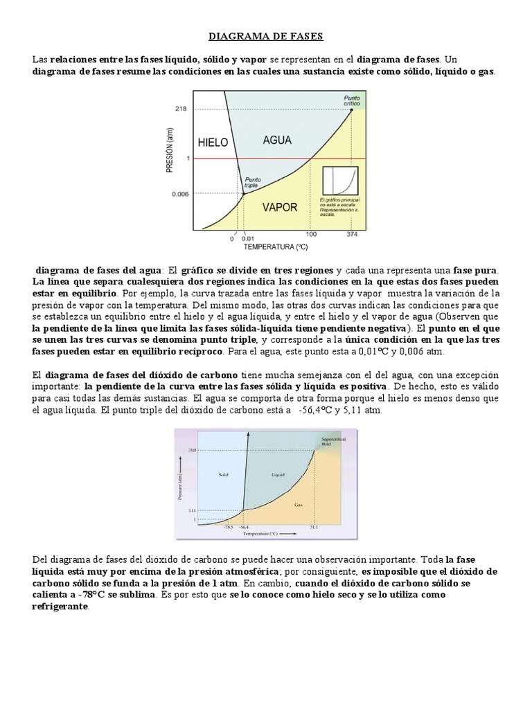 Diagramas de Fases: Agua y Dióxido de Carbono | PDF | Fase (materia ...