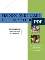 Producción de Carne de Perdiz y Codorniz