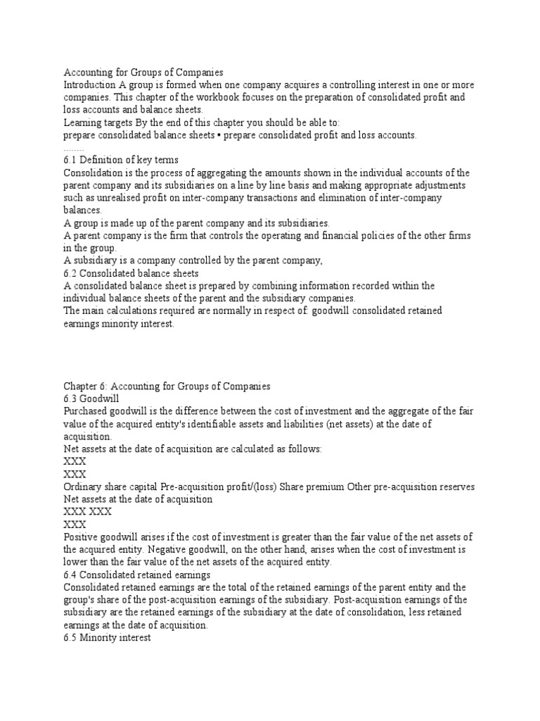 Accounting For GP of Company 1 PDF Goodwill (Accounting