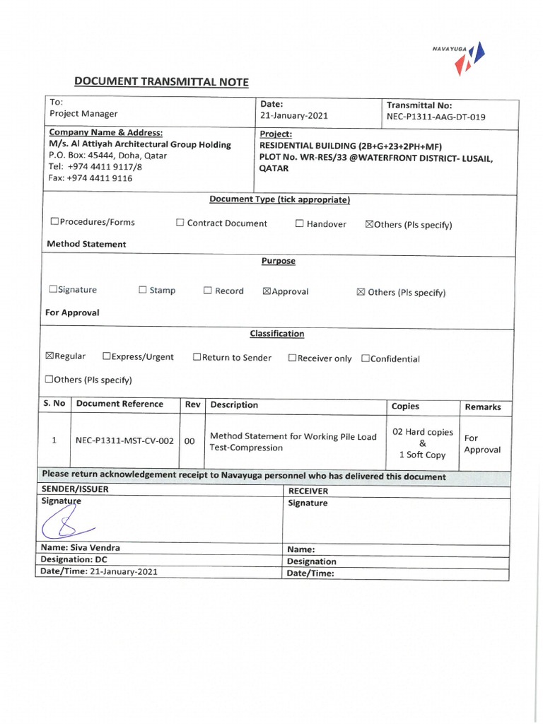 Method Statement For Working Pile Load Test Compression Pdf