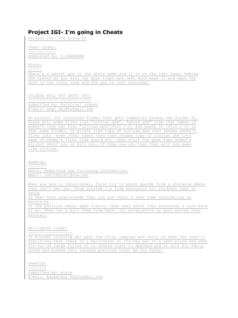 Igi Pdf Sniper Computer File