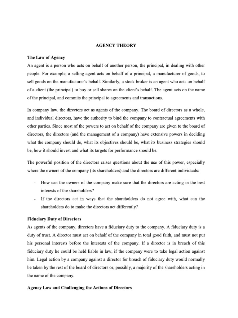 agency theory phd thesis pdf