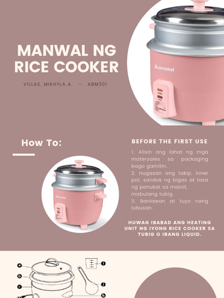 Villas Manwal NG Rice Cooker PDF