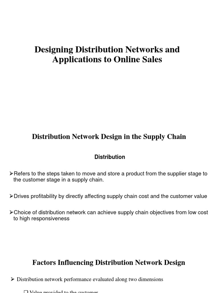 Factors Influencing Distribution Design | PDF | Supply Chain | Logistics