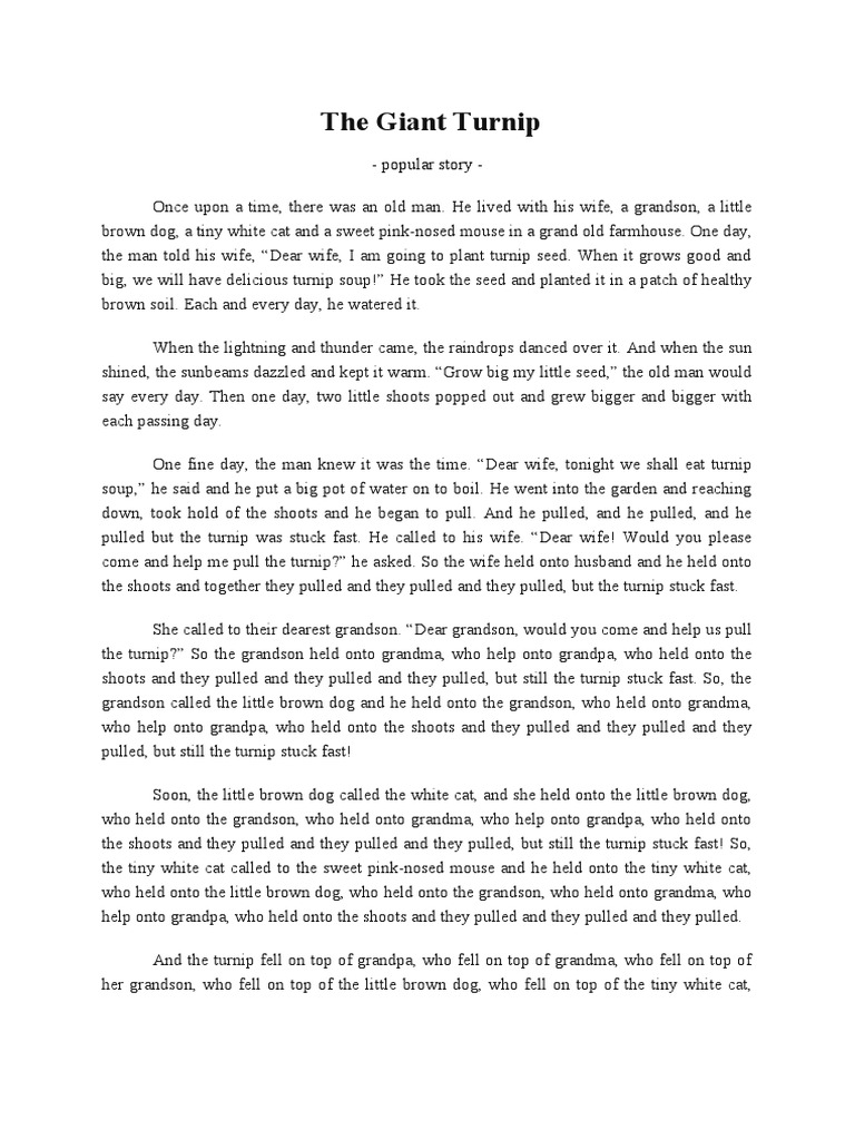 The Giant Turnip Story PDF