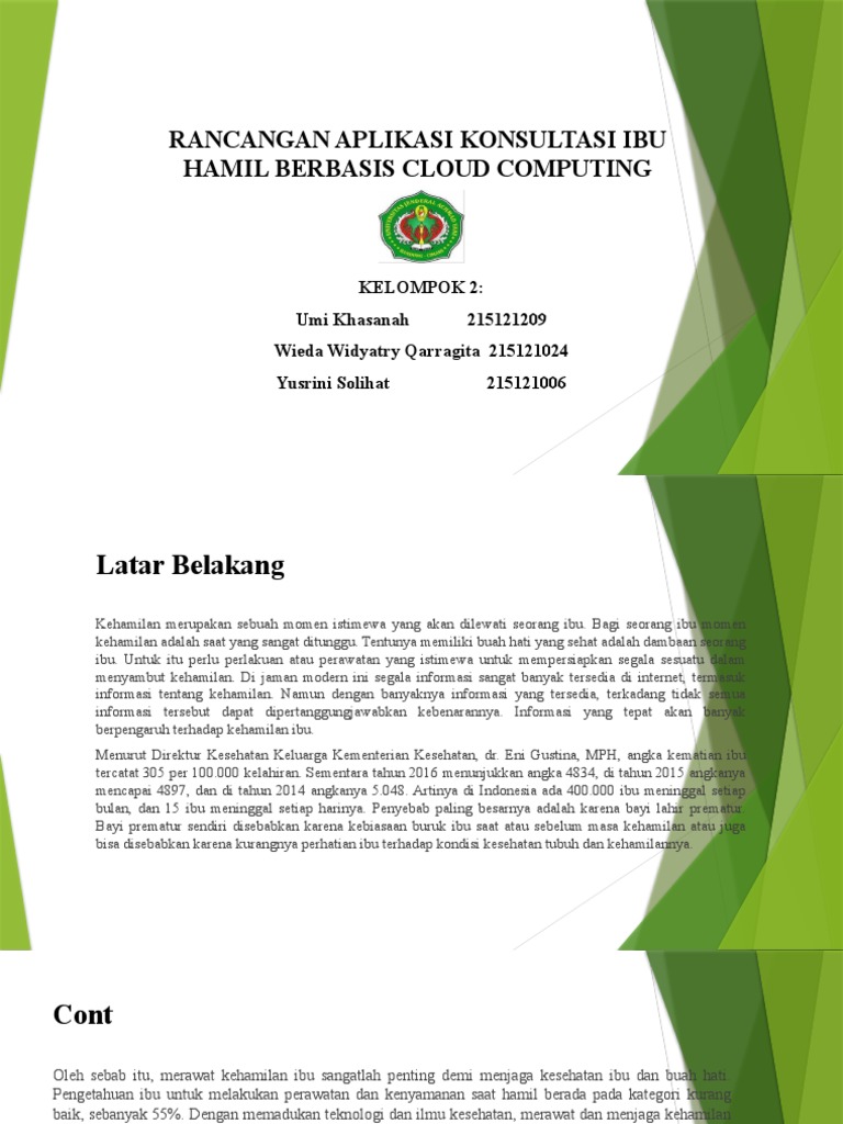 Rancangan Aplikasi Konsultasi Ibu Hamil Berbasis Cloud Computing | PDF