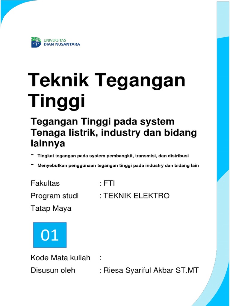 Modul 01 - Teknik Tegangan Tinggi | PDF