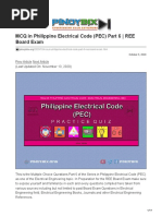 MCQ in Philippine Electrical Code PEC Part 6 REE Board Exam