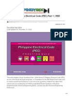 MCQ in Philippine Electrical Code PEC Part 1 REE Board Exam