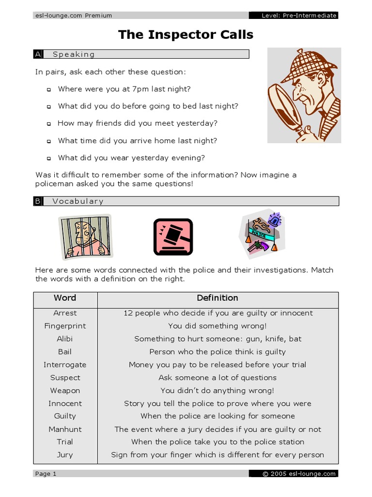 2L5 Inspector Calls Uk | PDF | Arrest | Police