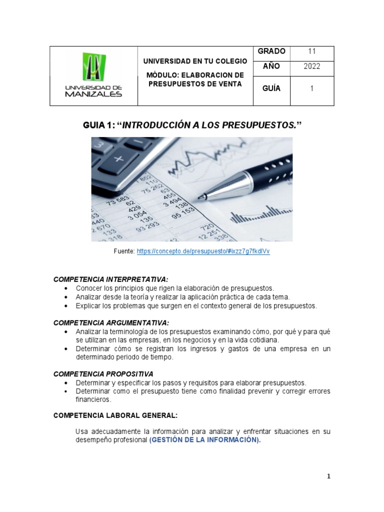 Guía para la Elaboración de Presupuestos | PDF | Presupuesto ...