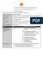 Advertisement For Junior Research Fellow in Psycholog 18