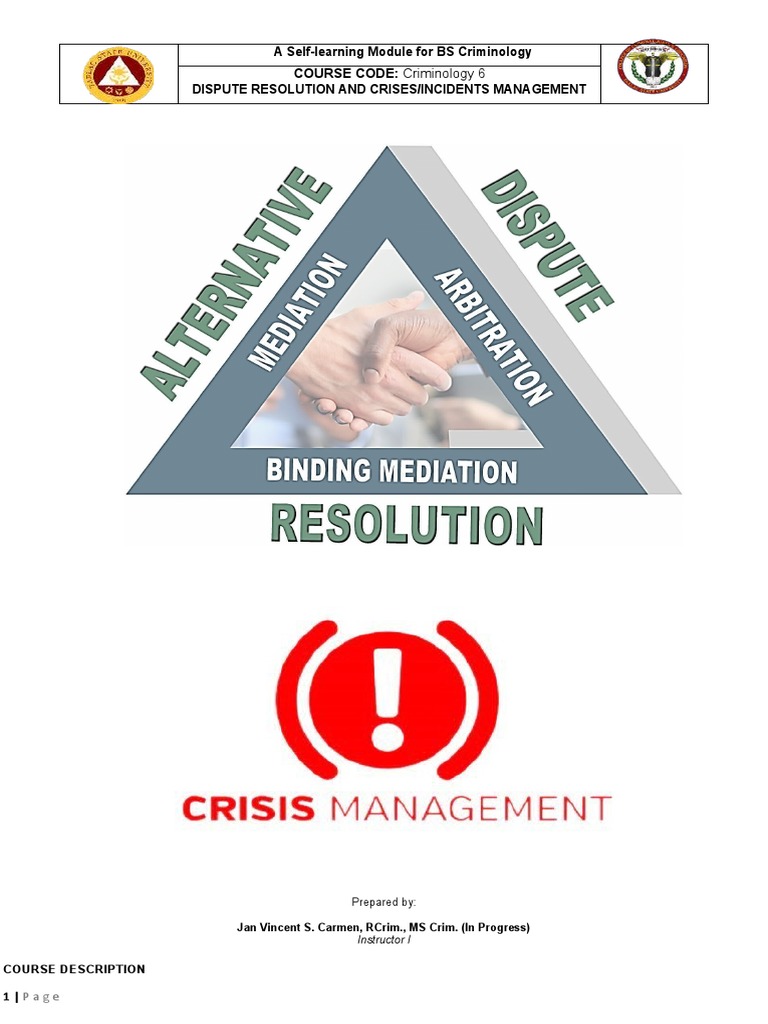 Dispute Resolution in Criminology 6 | PDF | Mediation | Alternative ...