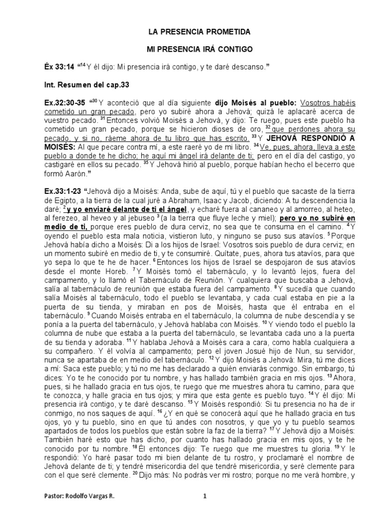 La Promesa de Su Presencia | PDF | Moisés | Jacob