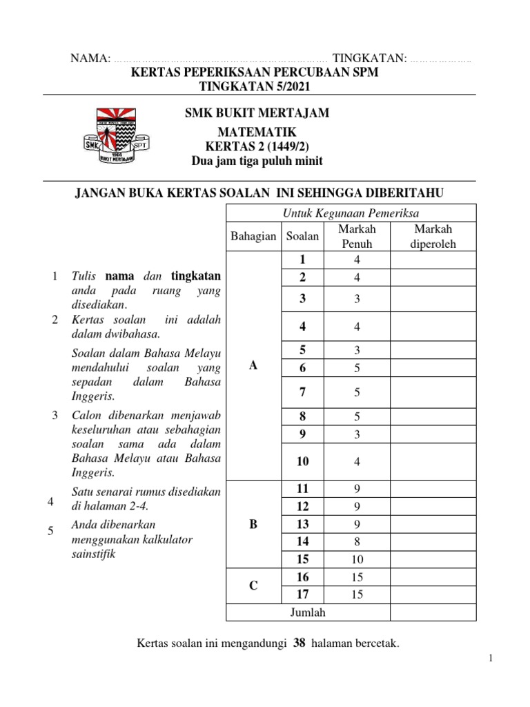Percubaan SPM 2021 PDF