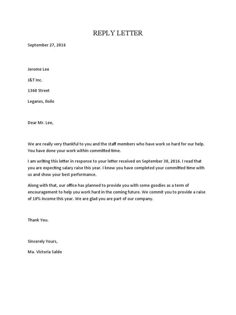 Reply Letter | PDF | Career & Growth
