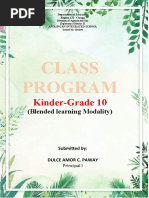 Class Program Grade 1 (2022-2023)