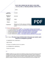 Cl-Ley 26644 Precisa El Goce Del Derecho de Descanso Pre - Natal y Post - Natal de La Trabajadora Gestante