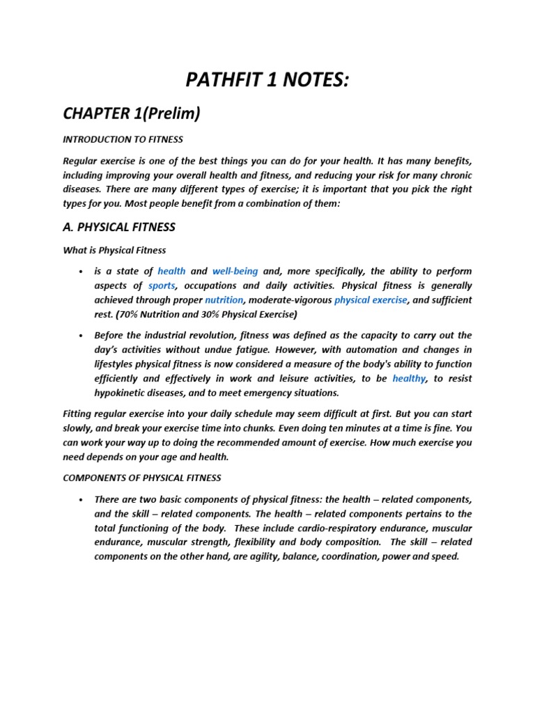 Pathfit 1: Fitness Fundamentals Overview | PDF | Physical Fitness ...