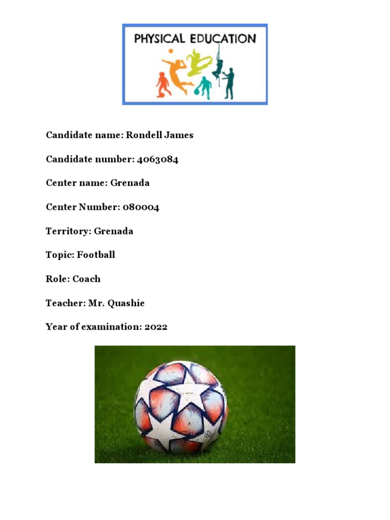 Physical Education SBA | PDF | Physical Education | Association Football