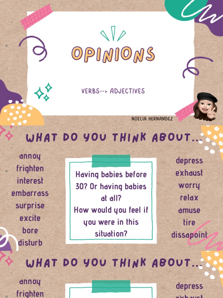 Opinions - Verb-Adjective Inged | PDF