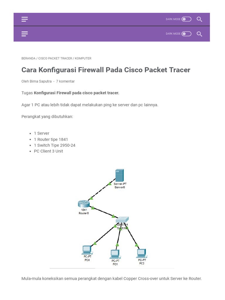 Cara Konfigurasi Firewall Pada Cisco | PDF | Komputer