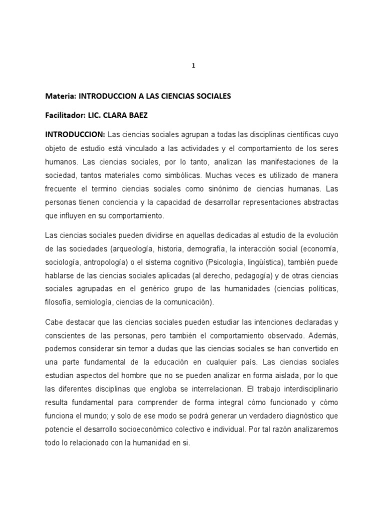 2021 Introduccion A Las Ciencias Sociales Pdf Ciencias Sociales