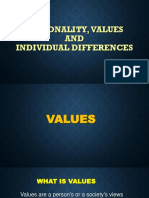 Personality, Values and Individual Differences 