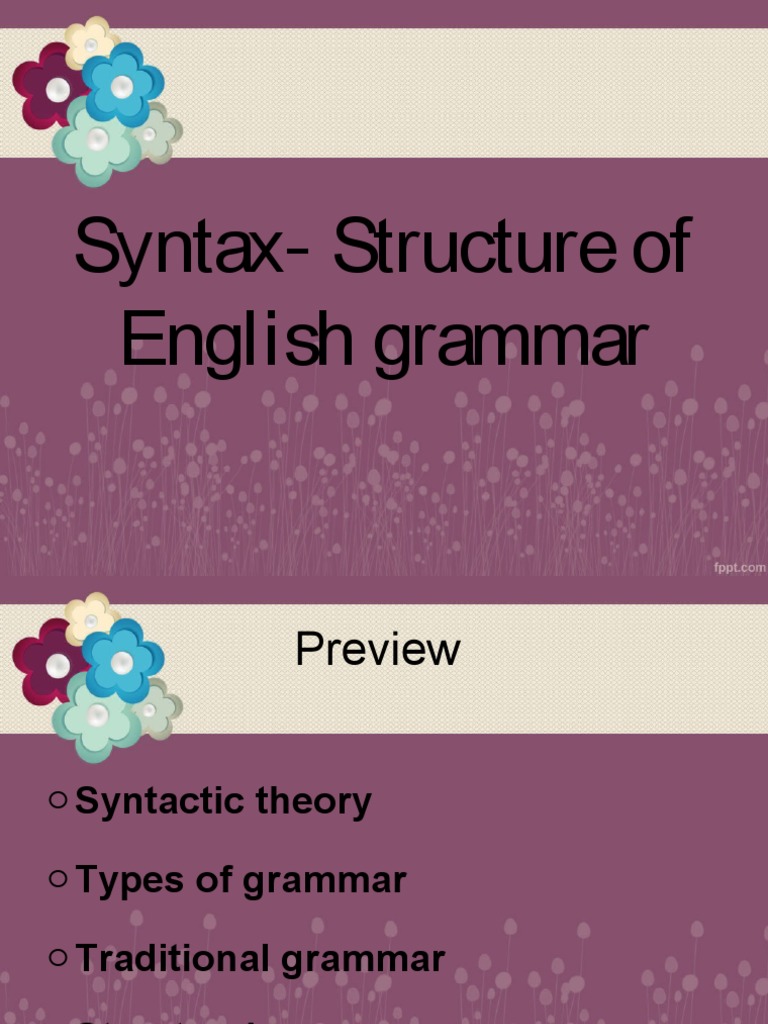 Understanding english grammar an overview of syntactic theories