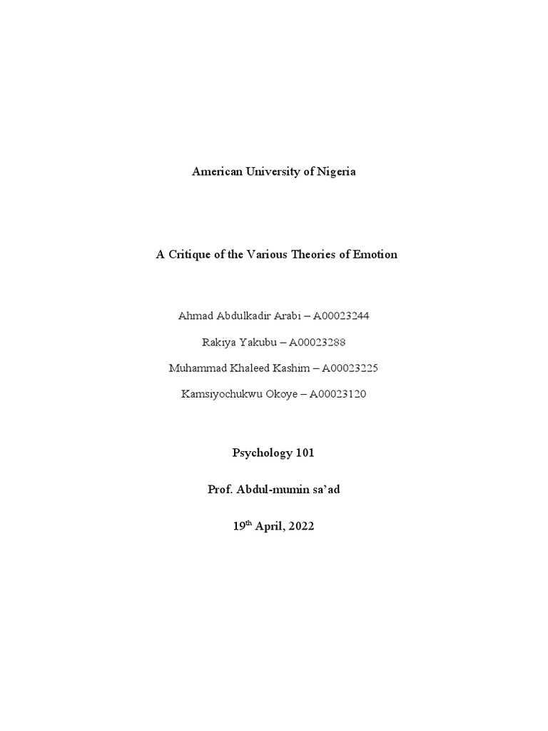 assignment-on-theories-of-emotion-pdf-emotions-mental-processes