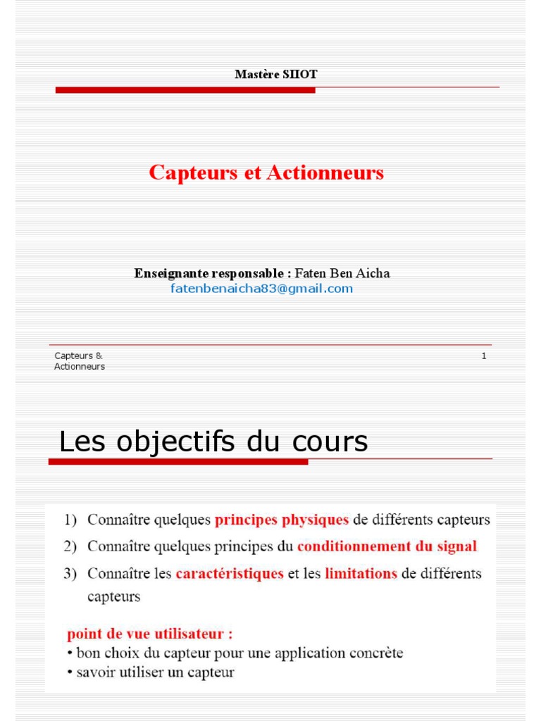 Introduction aux Capteurs et Actionneurs | PDF | Capteur | Mesure