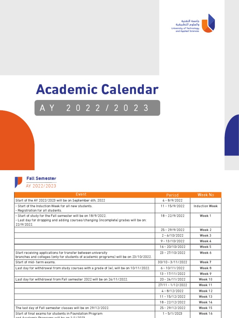 Academic Calendar PDF Academic Term Business