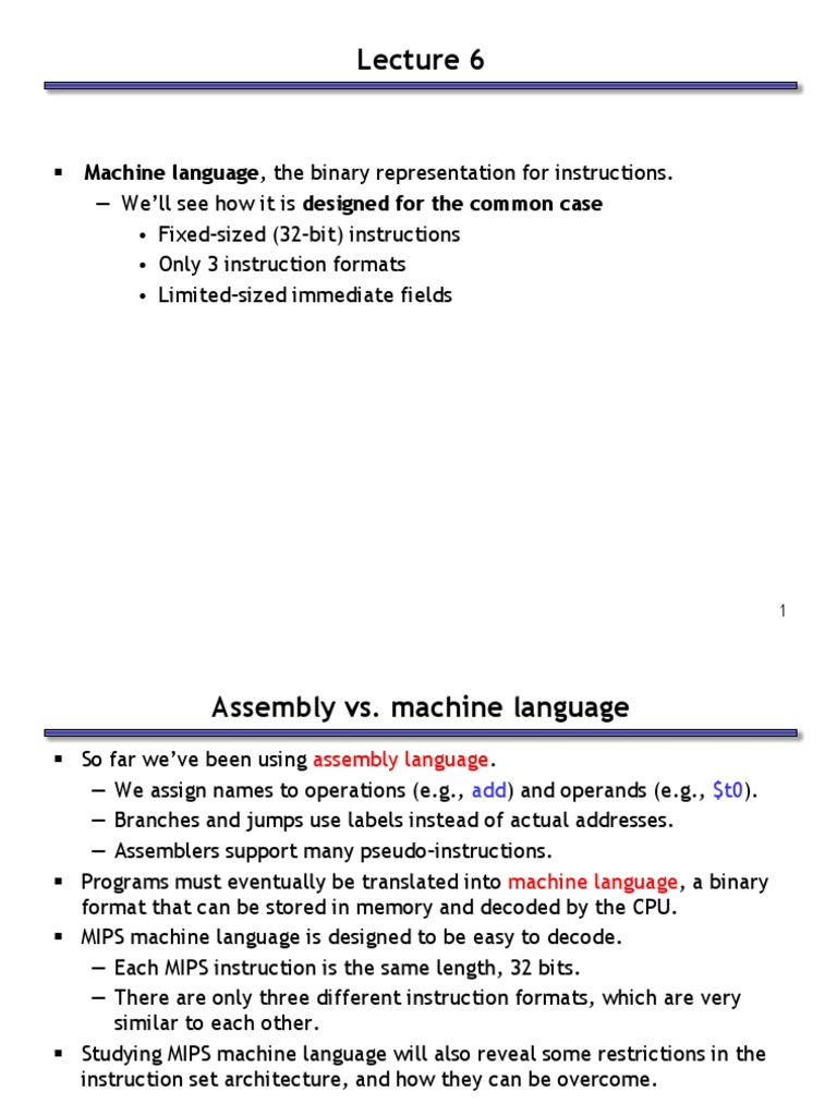 Lec06 1 | PDF | Assembly Language | Computer Engineering