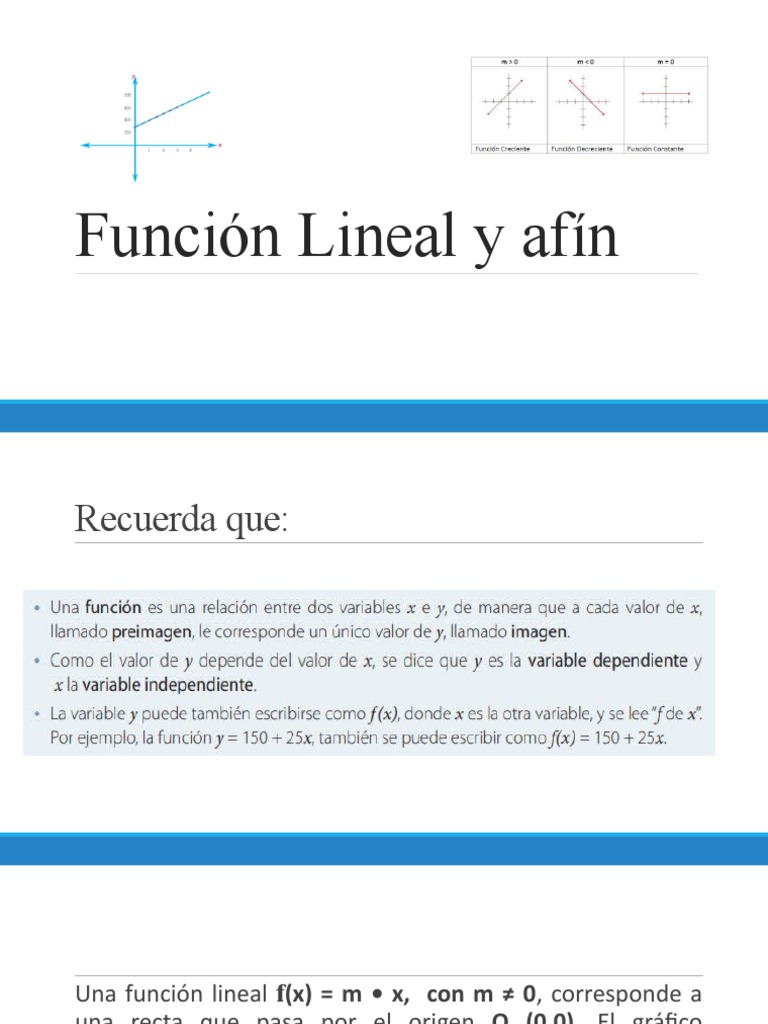 Función Lineal y Afín | PDF | Función (Matemáticas) | Línea (geometría)
