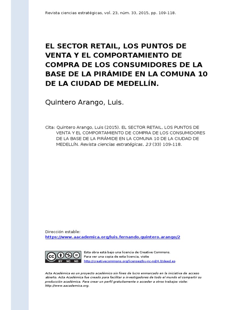 EL SECTOR RETAIL, LOS PUNTOS DE VENTA Y EL COMPORTAMIENTO DE COMPRA DE ...