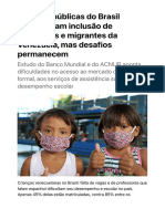 Políticas Públicas Do Brasil Impulsionam Inclusão de Refugiados e Migrantes Da Venezuela, Mas Desafios Permanecem - UNHCR ACNUR Brasil